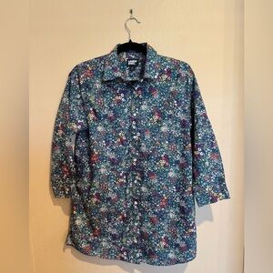 Lands' End Multicolor Floral Button Down Woman’s Shirt